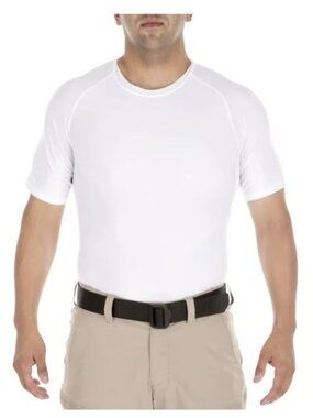 5.11 TACTICAL- MENS WHITE PLAIN CREW NECK SHORT SLEEVE T-SHIRT SIZE MEDIUM
